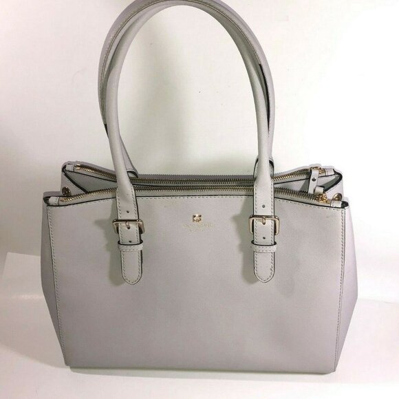 Kate Spade NY Charlotte Street Reena Tote Bag Stone Ice Gray Shoulder Purse - Picture 2 of 16